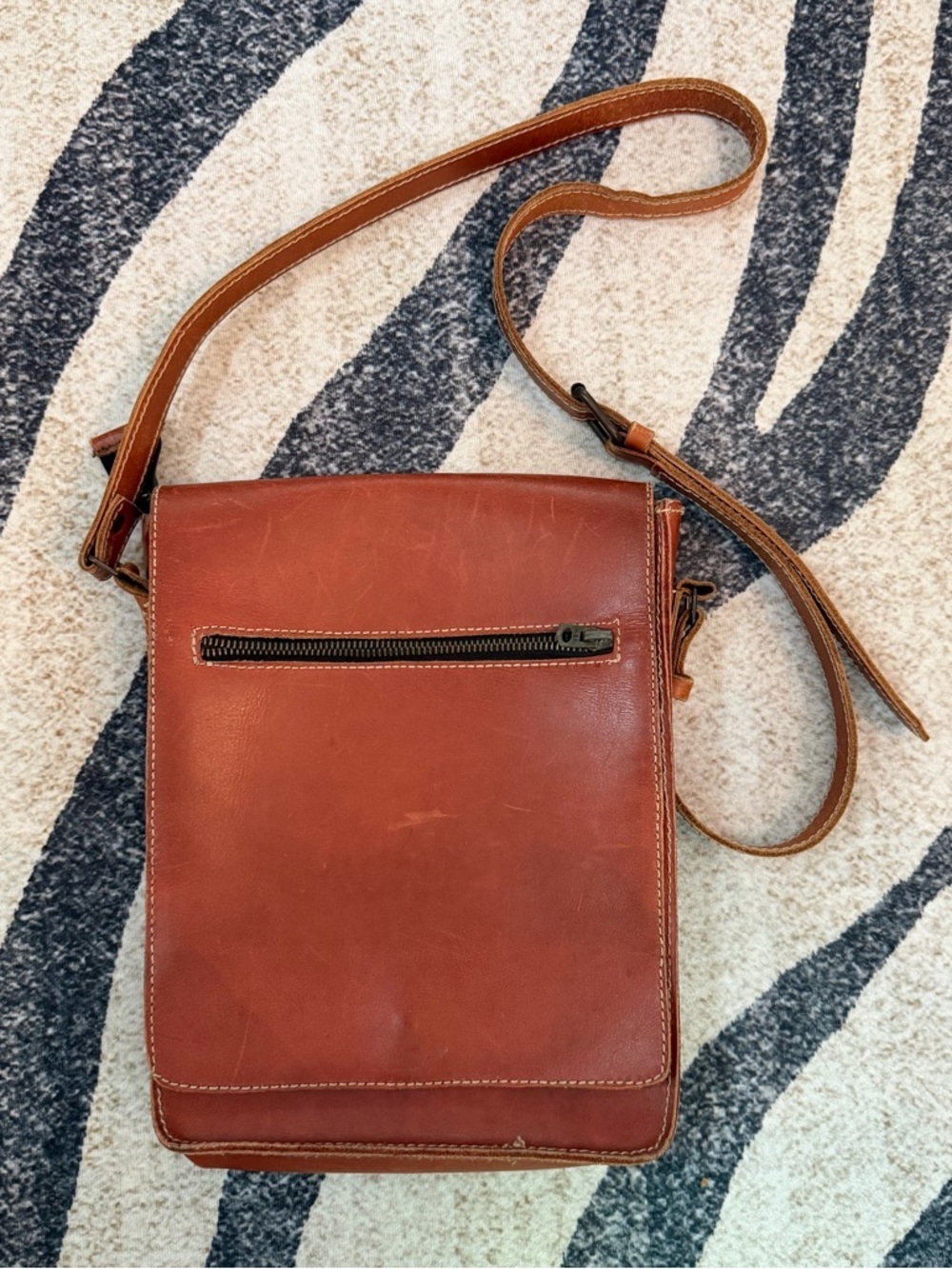 Abercrombie & Fitch Leather Satchel Crossbody Bag Brown EUC